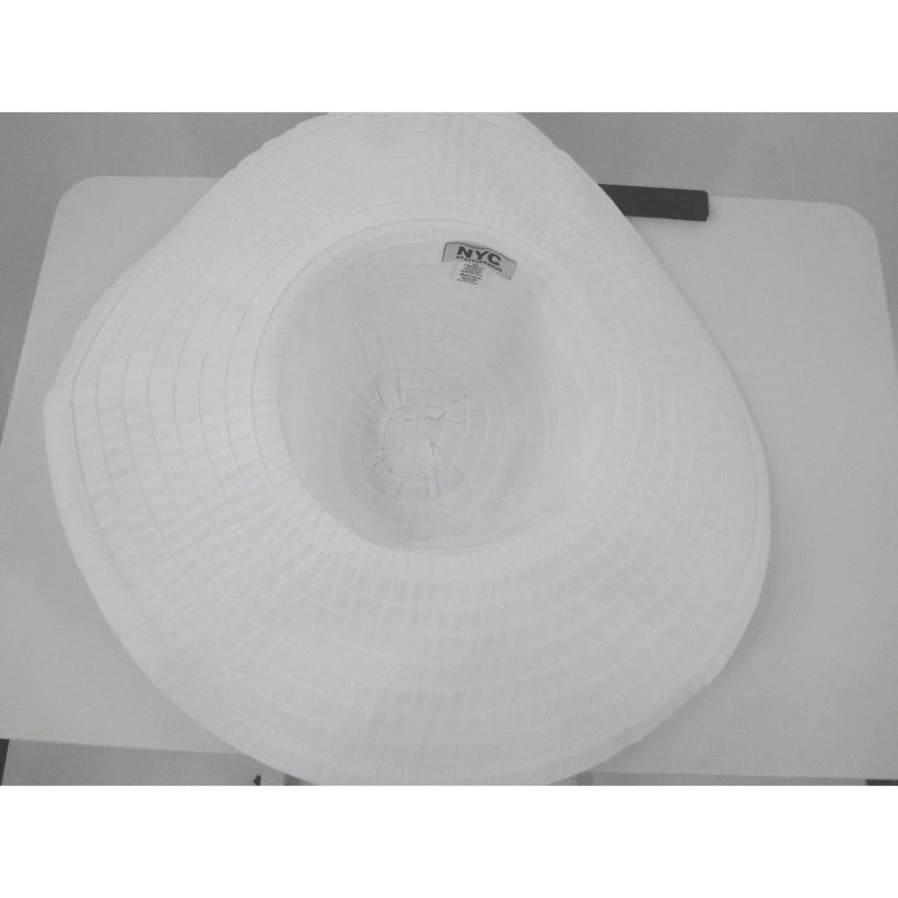 NYC Underground Womens White Floppy Sun Hat Wide Brim Beach Summer Travel OS